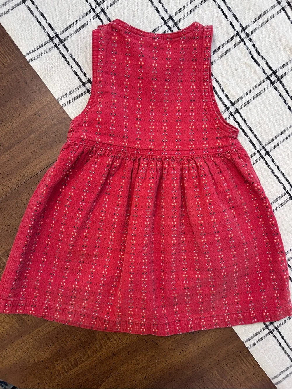 Oshkosh Vintage Made in USA Toddler Girls Jumper Dress Red 3T